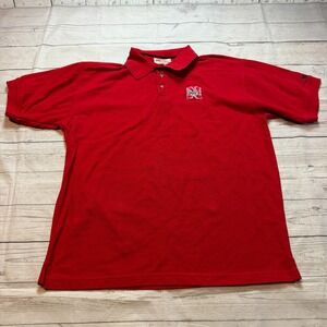 Nebraska Cornhuskers‎ Polo Shirt  Red Short Sleeve by Pressbox Men's Large